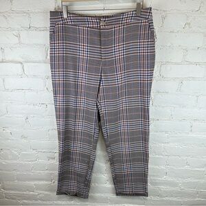 Anthropologie Malcolm Plaid Tapered Straight Leg Trousers Women’s Size 12